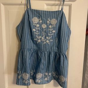 Embroidered tank top from Francescas (size S), new with tags, never worn.